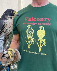 falconry design t-shirt falcons on block